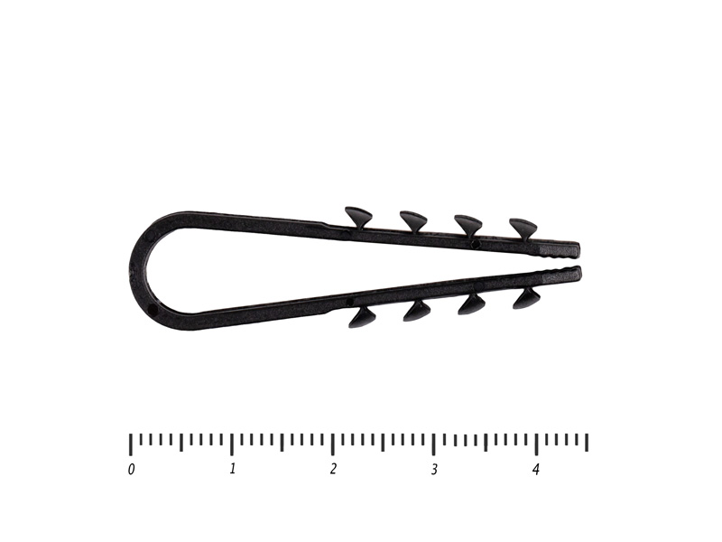 Дюбель хомут для крепления кабеля, цвет-чёрный  5х10 (100шт)