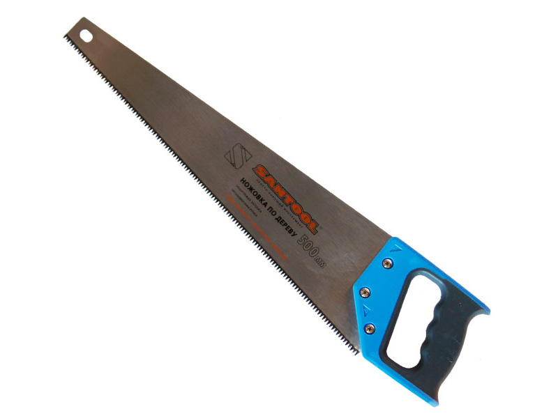 Ножовка "SANTOOL" 500 мм по дереву трехугловая заточка эргономичная ручка  TPI 7 Конечный