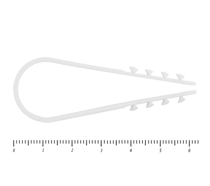 Дюбель хомут для крепления кабеля, цвет-белый 19х25 (100шт)